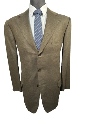 ERMENEGILDO ZEGNA Mens Brown ITALIAN SILK CASHMERE Sport Coat Blazer Jacket 40R - Image 1 of 4
