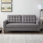 New Listing3-Seat Upholstered Square Arm Sofa w/Removable Cushions and Buttonless Tufting
