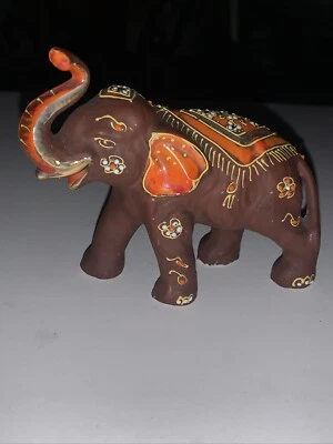 VINTAGE JAPANESE SATSUMA MINIATURE ELEPHANT!  5” Inches - Image 1 of 4