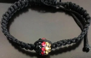 Women Hand Braided Black String Rope Cord Bracelet German Color Ball - Picture 1 of 3