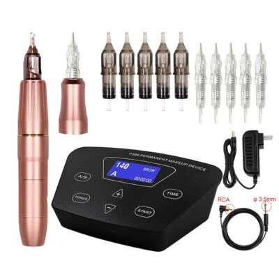 Set Microblading Macchina Trucco Permanente Macchina Tatuaggio Rotante Penna Cartuccia - Immagine 1 di 4