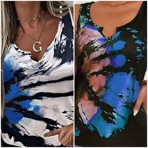 Camisetas sin mangas para mujer Two Tye Dye ligeras de punto elástico talla XL - Imagen 1 de 12