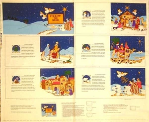 Patchworkstoff (€20/m²)90cm Weihnachtsstoff Weihnachtsgeschichte Buch 1,1m breit - Bild 1 von 2
