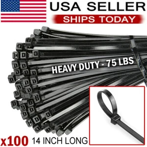 100x14" Cable ZIP TIES Heavy Duty Strong Ultra Nylon Wrap Wire Cord UV Resistant - Picture 1 of 16