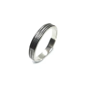 Handmade Sterling Silver Ring Unisex Band 4mm Wide Genuine Solid Stamped 925 - Picture 1 of 6