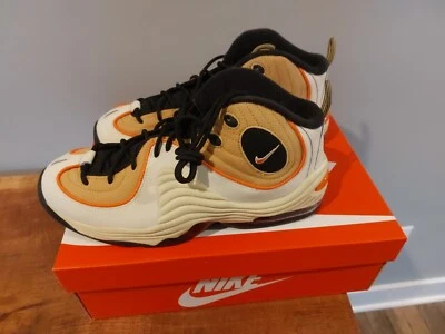 耐克 Penny 2 Mid Wheat 金色男式 11 码鞋新款运动鞋全新带盒 210 美元零售 — 第 1/4 张图片