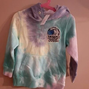 Scotch and Soda Girls Kids Hoodie Sweatshirt Tie Dye Purple Blue Size 4 NEW - Picture 1 of 4