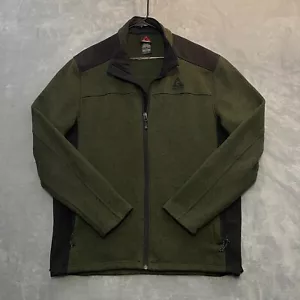 Gerry Fleece Jacket Men 2XL Dark Olive Heavy Knit Full Zip Mock Neck Long Sleeve - Picture 1 of 10