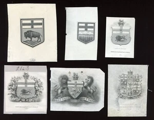 Die proof vignettes: Provincial and National Shields. - Picture 1 of 1