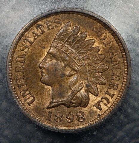 1898 Indian Head Cent 1c ICG - MS63 RB Cover