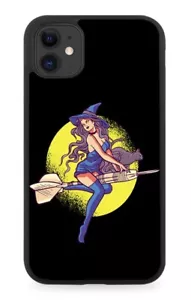 Funny Witch Riding A Dart Phone Cover Case Darts Flying Cartoon Witches J180 - Picture 1 of 2