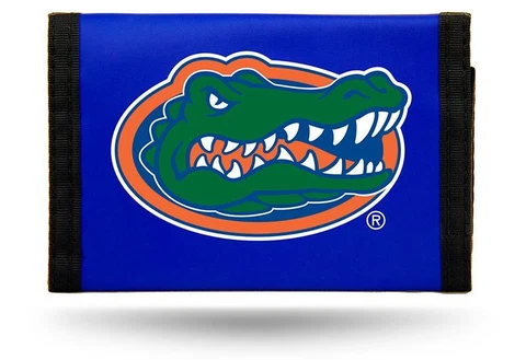 Florida Gators Nylon Tri-Fold Wallet [NEW] NCAA Vinyl Trifold Billfold ID Cover