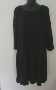 Hilary Radley Women's Black/ White Striations Long Sleeve Knee Length Dress XL - Picture 1 of 9