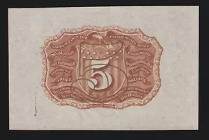 US 5c Fractional Currency Note Specimen FR 1232sp Wide Margin Back Ch CU - Picture 1 of 2