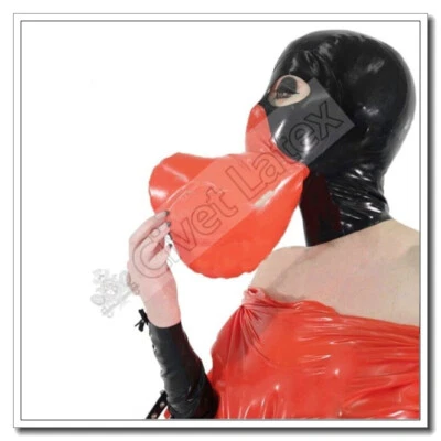Latex Hoods Mask Full Face Cover Breathing Bag Cool BDSM Play Customize  A91 - Image 1 of 4