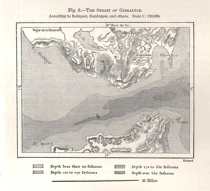 The Strait of Gibraltar per Robiquet, Randegger et al. Skizzenkarte 1885 alt - Bild 1 von 1