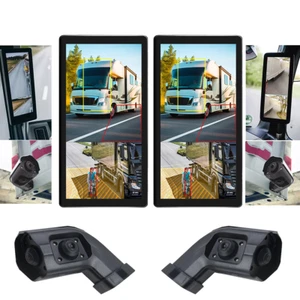 10.36" Monitor R L Side Rearview Mirror Blind Zone Camera - Picture 1 of 16