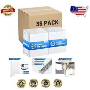 White 3-Ring Binders 0.5" & 1" - Bulk Set of 36 for Document Organization - Picture 1 of 9