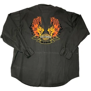 CAMISA HARLEY DAVIDSON ALAS BOTONES TALLA XL GRIS MOTOCICLISTA BORDADA PARA HOMBRE - Imagen 1 de 5