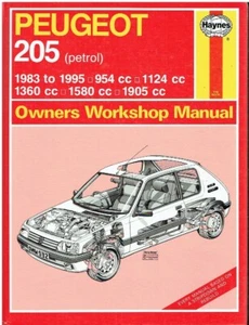 PEUGEOT 205 1.0 1.1 1.4 1.6 1.9 PETROL INCL GTI & CTI (1983-95) WORKSHOP MANUAL - Picture 1 of 1