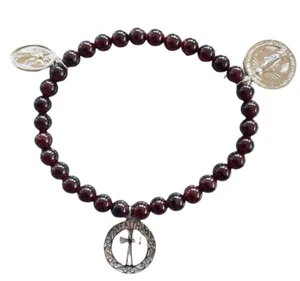 Michael Anthony MA Charm Bracelet 925 Sterling Silver Beaded Catholic Medals NEW - Picture 1 of 8