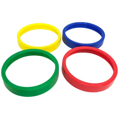 Magic Bullet Red Green Yellow Blue Cup Rings Set of 4 EUC - Image 1 of 4