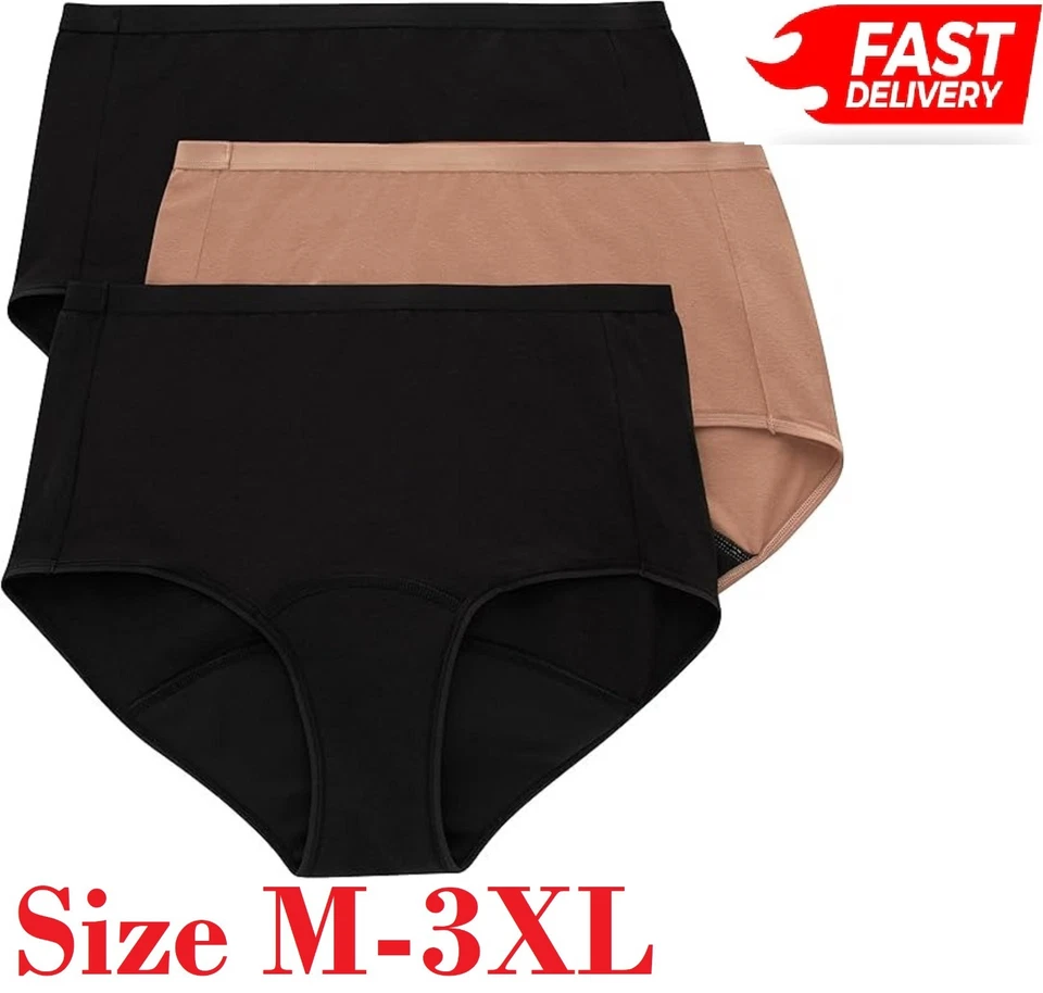 Hanes Comfort, Period. Women's Brief Underwear, Super Leaks, 3 Pack, size M-3XL - Image 1 of 4