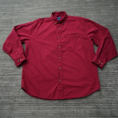 Camisa masculina High Sierra bolso vermelho vintage algodão manga longa grande - Imagem 1 de 4