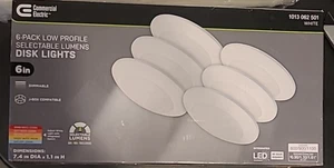 Commercial Electric 6" White Disk Light LED Flush Mount Dimmable 6 Pack)*111 - Picture 1 of 3