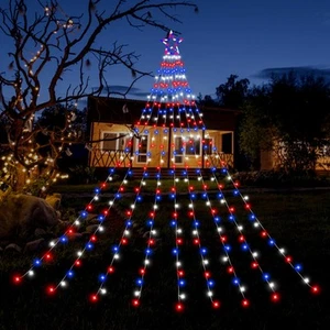 4th of July Decorations Outdoor- 320 LEDs Red White and Blue Patriotic String... - Picture 1 of 7