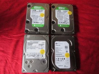 Lote de 4 unidades WD, Seagate, Hitachi 1.5TB/1.0TB Sata III 3.0Gb/6Gb/s HDD Drive Foto 1 de 4