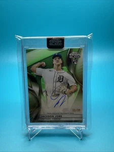 2025 Topps Chrome Black Jackson Jobe Green Refractor Auto RC /99 #CBA-JJB Tigers - Picture 1 of 2