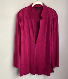 Ming Wang Bright Pink Cardigan Blazer Plus Size 1X - Picture 1 of 11