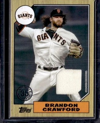2022 Topps Brandon Crawford 1987 Topps Baseball 35th Relics (Series Two) - Image 1 of 2