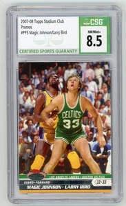 2007-08 Stadium Club LARRY BIRD MAGIC JOHNSON PROMO CSG 8.5 NM/MT+ Condition (1) - Picture 1 of 2