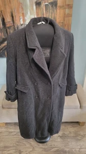 Evan Picone Damen italienischer 100% Wolle Mantel zweireihig anthrazit Damen XL - Bild 1 von 6