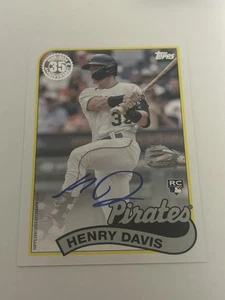 2024 Topps Serie 1 - 1989 Topps Baseball #89B-28 Auto Henry Davis (RC) - Foto 1 di 2
