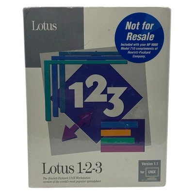 Lotus 1-2-3 Release 1.1 for Hewlett Packard Unix Workstations NFR HP 9000 Sealed - Image 1 of 4