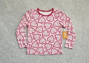 NWT Gymboree sz 6 Valentine Cutie Long Sleeve Top Lace Hearts Red Pink NEW - Picture 1 of 3