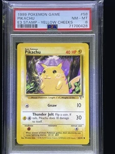 1999 Pokemon Pikachu E3 Stamp Yellow Cheeks PSA 8 NM-MT - Bild 1 von 2