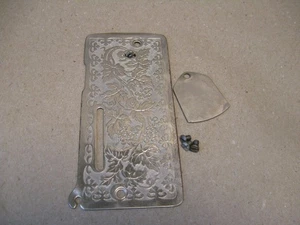 Vtg Singer 28 128 VS Sewing Machine Nickel Chrome Grape Face Plate - Picture 1 of 9