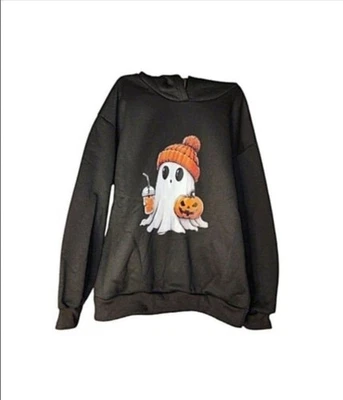 New! Women's Halloween Cartoon Ghost Hoodie Size M - Image 1 of 4