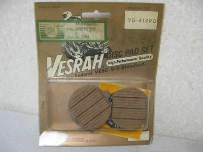 Juego de almohadillas de disco Kawasaki NOS KZ1000, 750, 650, 440, 400, Vesrah # VD-414RQ.  Bin K Foto 1 de 2