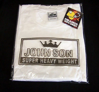 Camiseta blanca John Son calidad premium 5XL 100 % algodón Piranha Records Foto 1 de 3
