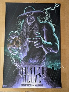 The undertaker vs Mankind Buried Alive WWE Limited Edition official Poster Tobin - Picture 1 of 2