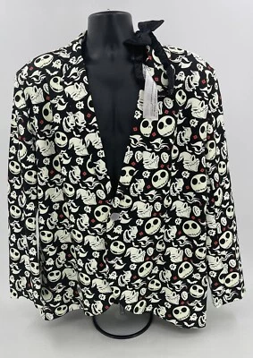Jack Skellington Disney Halloween Nightmare Glow Blazer Light Up Tie LXL New - Image 1 of 4