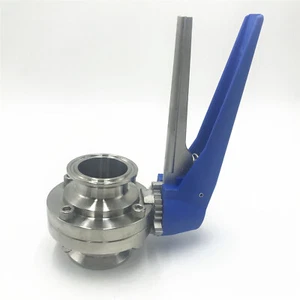 1.5" SS304 Clamp OD50.5mm Sanitary Butterfly Valve Multi-Position Handle Trigger - Picture 1 of 6