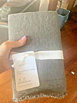 Pottery Barn Belgian Flax Linen Pillow SHAM Disney SET 2 holiday gift party - - Image 1 of 4