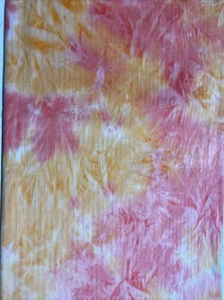 Rib 7x3 ITY Coral/Yellow Tie Dye Premium Fabric By Yard Poly Blend - Picture 1 of 2