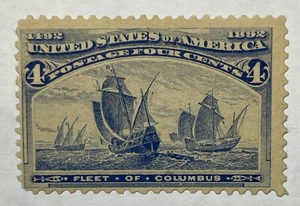 US #233 1893 4c ultramarine “Fleet Of Columbus” MNH/sound; $150 SCV - Picture 1 of 3
